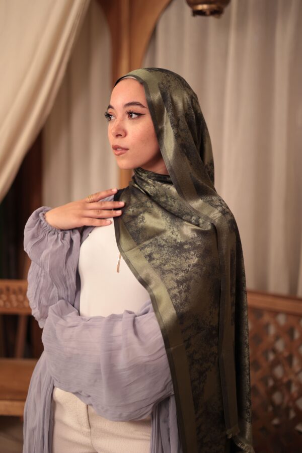 Shimmery Turkish Pashmina Shawl-Army