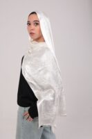 Shimmery Turkish Pashmina Shawl-Off White