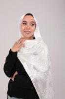 Shimmery Turkish Pashmina Shawl-Off White