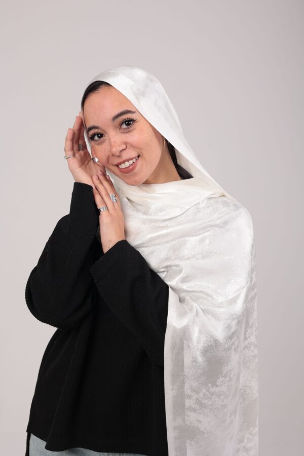 Shimmery Turkish Pashmina Shawl-Off White