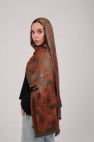 Shimmery Turkish Pashmina Shawl-Army/Orange