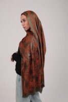 Shimmery Turkish Pashmina Shawl-Army/Orange