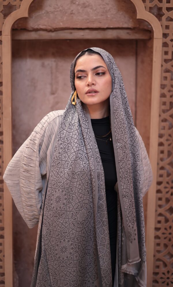 Arabesque Turkish Pashmina Shawl-Gray