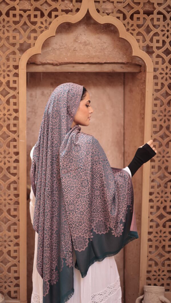 Arabesque Turkish Pashmina Shawl-Emerald