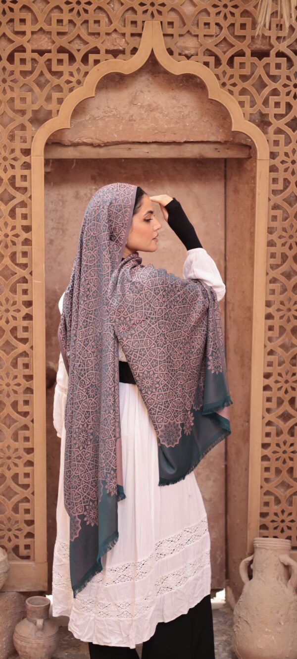 Arabesque Turkish Pashmina Shawl-Emerald