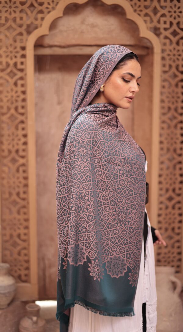 Arabesque Turkish Pashmina Shawl-Emerald