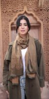 Arabesque Turkish Pashmina Shawl-Army