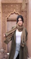 Arabesque Turkish Pashmina Shawl-Army