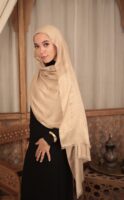 Arabesque Turkish Pashmina Shawl-Beige