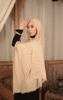 Arabesque Turkish Pashmina Shawl-Beige