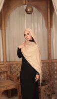 Arabesque Turkish Pashmina Shawl-Beige