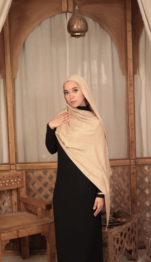 Arabesque Turkish Pashmina Shawl-Beige