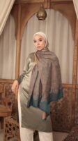 Arabesque Turkish Pashmina Shawl-Peacock