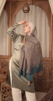 Arabesque Turkish Pashmina Shawl-Peacock