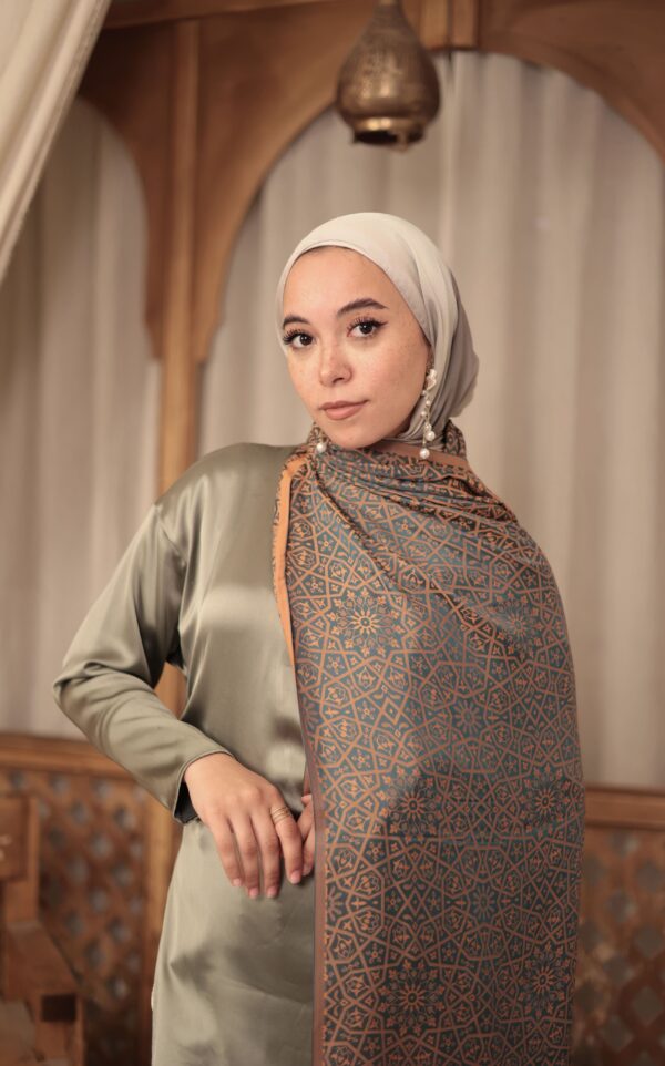 Arabesque Turkish Pashmina Shawl-Peacock