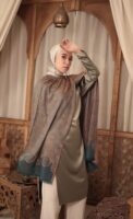 Arabesque Turkish Pashmina Shawl-Peacock