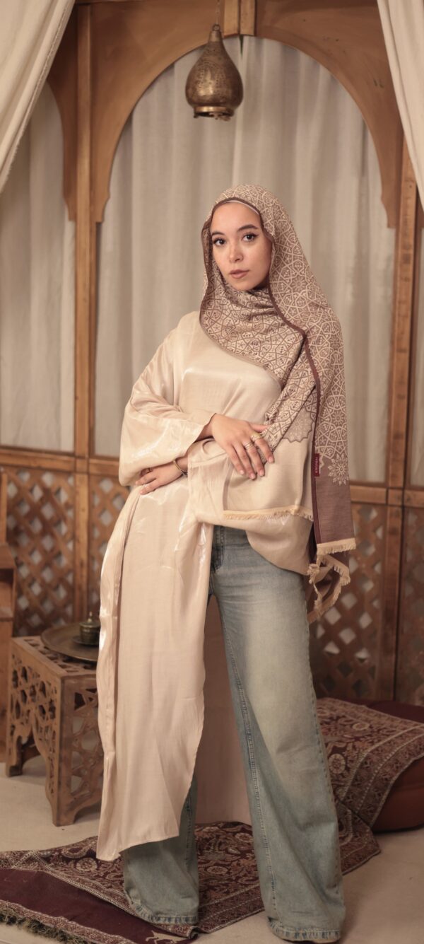 Arabesque Turkish Pashmina Shawl-Brown