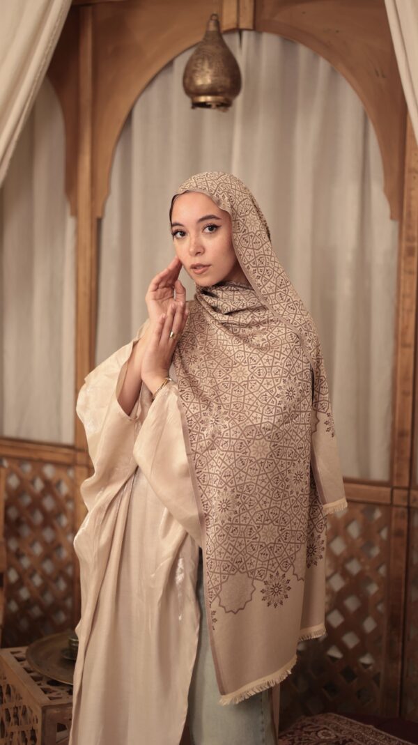 Arabesque Turkish Pashmina Shawl-Brown