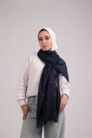 Turkish Shash shawl-Navy