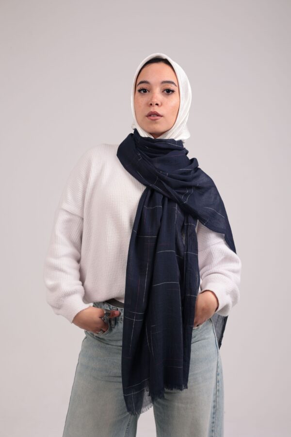 Turkish Shash shawl-Navy
