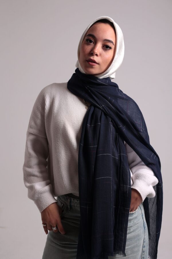 Turkish Shash shawl-Navy