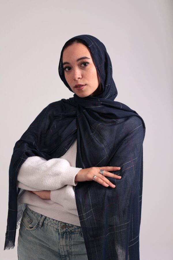 Turkish Shash shawl-Navy