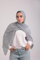 Turkish Shash shawl-Light Gray
