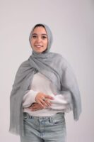 Turkish Shash shawl-Light Gray