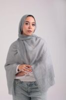 Turkish Shash shawl-Light Gray