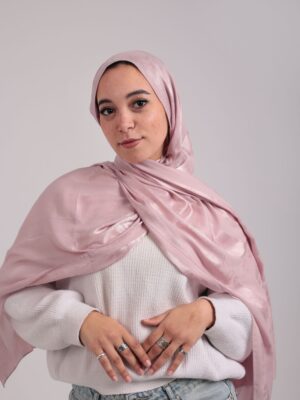 Striped Cotton scarf-Rose