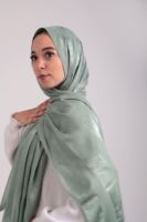 Striped Cotton scarf-Pistachio