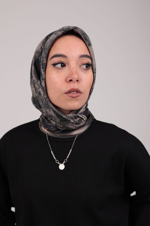 Shimmery Satin Square Scarf-Navy