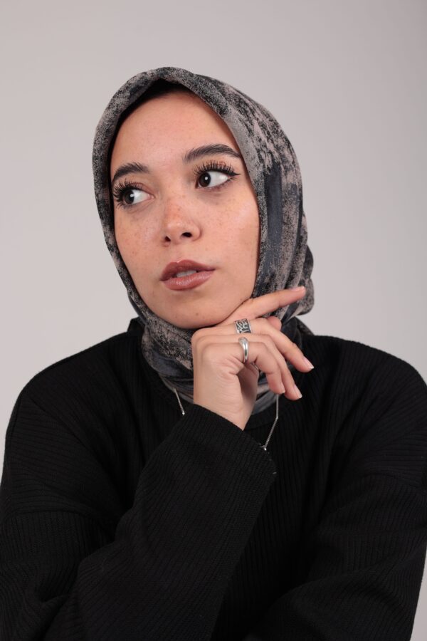 Shimmery Satin Square Scarf-Navy