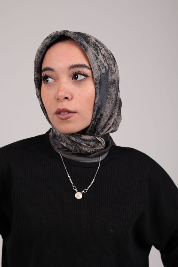 Shimmery Satin Square Scarf-Navy