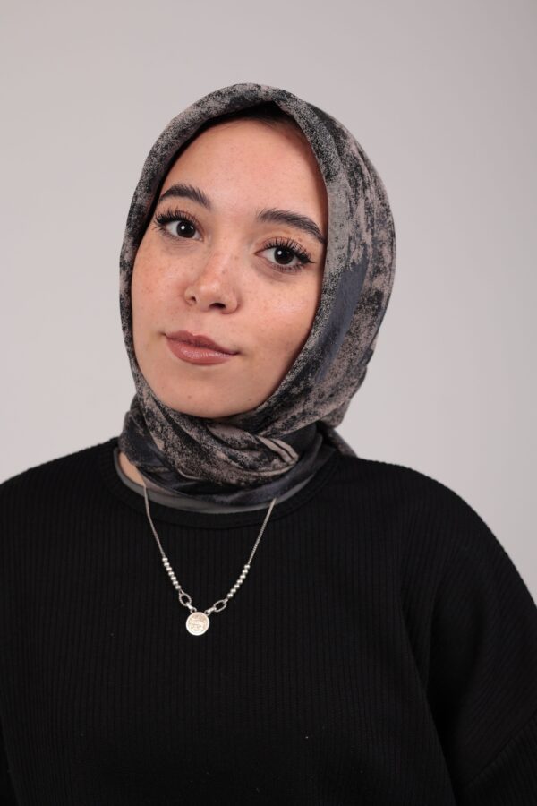 Shimmery Satin Square Scarf-Navy