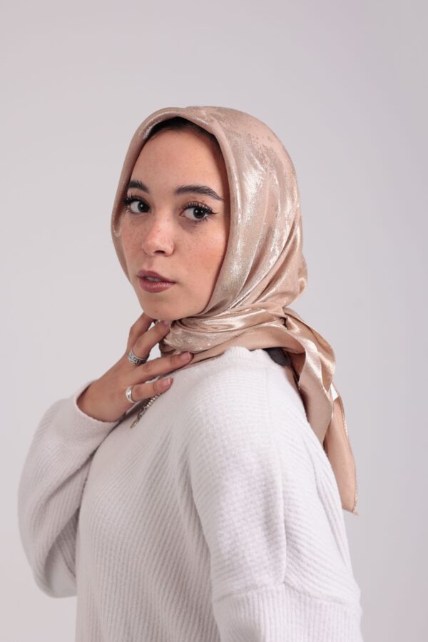 Shimmery Satin Square Scarf-Gold