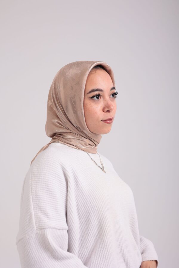 Shimmery Satin Square Scarf-Gold