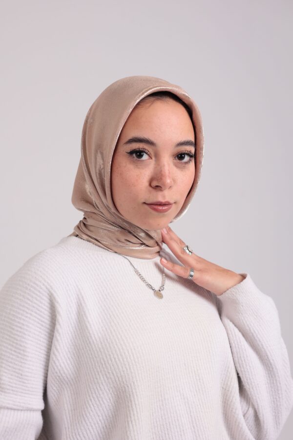 Shimmery Satin Square Scarf-Gold