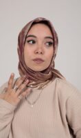 Shimmery Satin Square Scarf-Bordo
