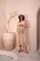 1024 Leopard Beige Straw Bag