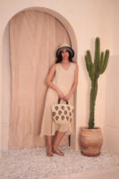 1024 Leopard Beige Straw Bag