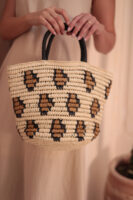 1024 Leopard Beige Straw Bag