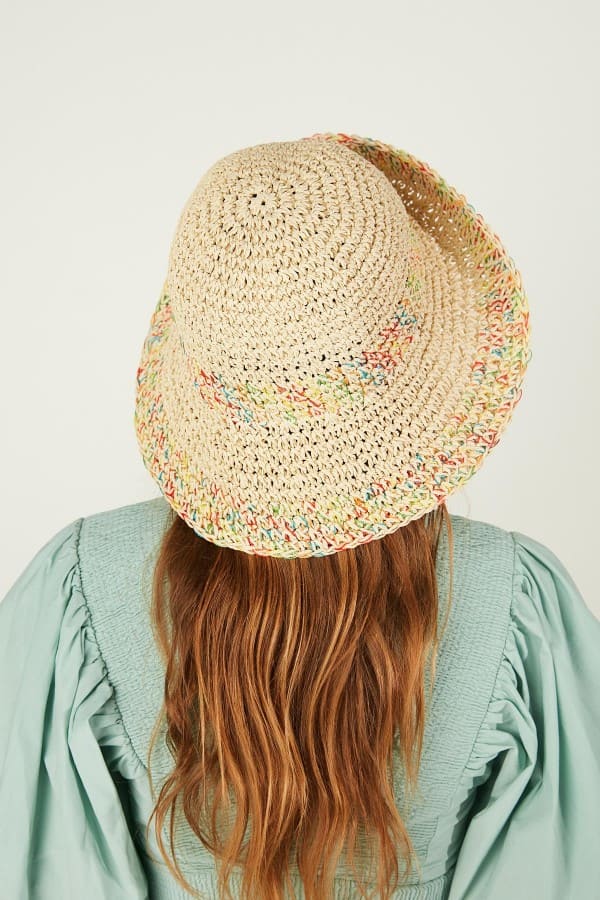 14525-Handmade Beige Straw Hat