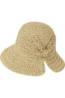 14527-Handmade Bowknot Beige Straw Hat