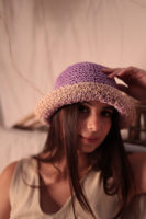 14404-Handmade Lilac Straw Hat