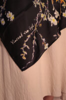 Almond Blossom Italian Silk Scarf-Black