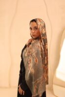 Almond Blossom Italian Silk Scarf-Fume