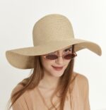 14232-Beige Wide Straw Hat