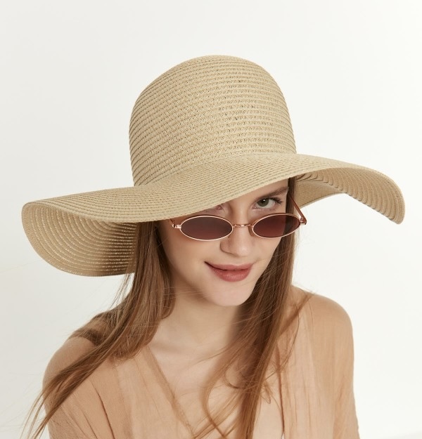 14232-Beige Wide Straw Hat