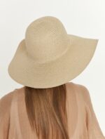 14232-Beige Wide Straw Hat